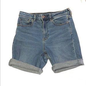 high waisted denim shorts
